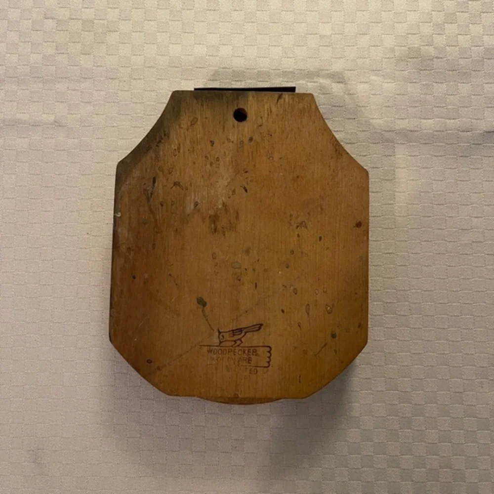 Woodpecker Woodware vintage wooden hinged hamburger press.